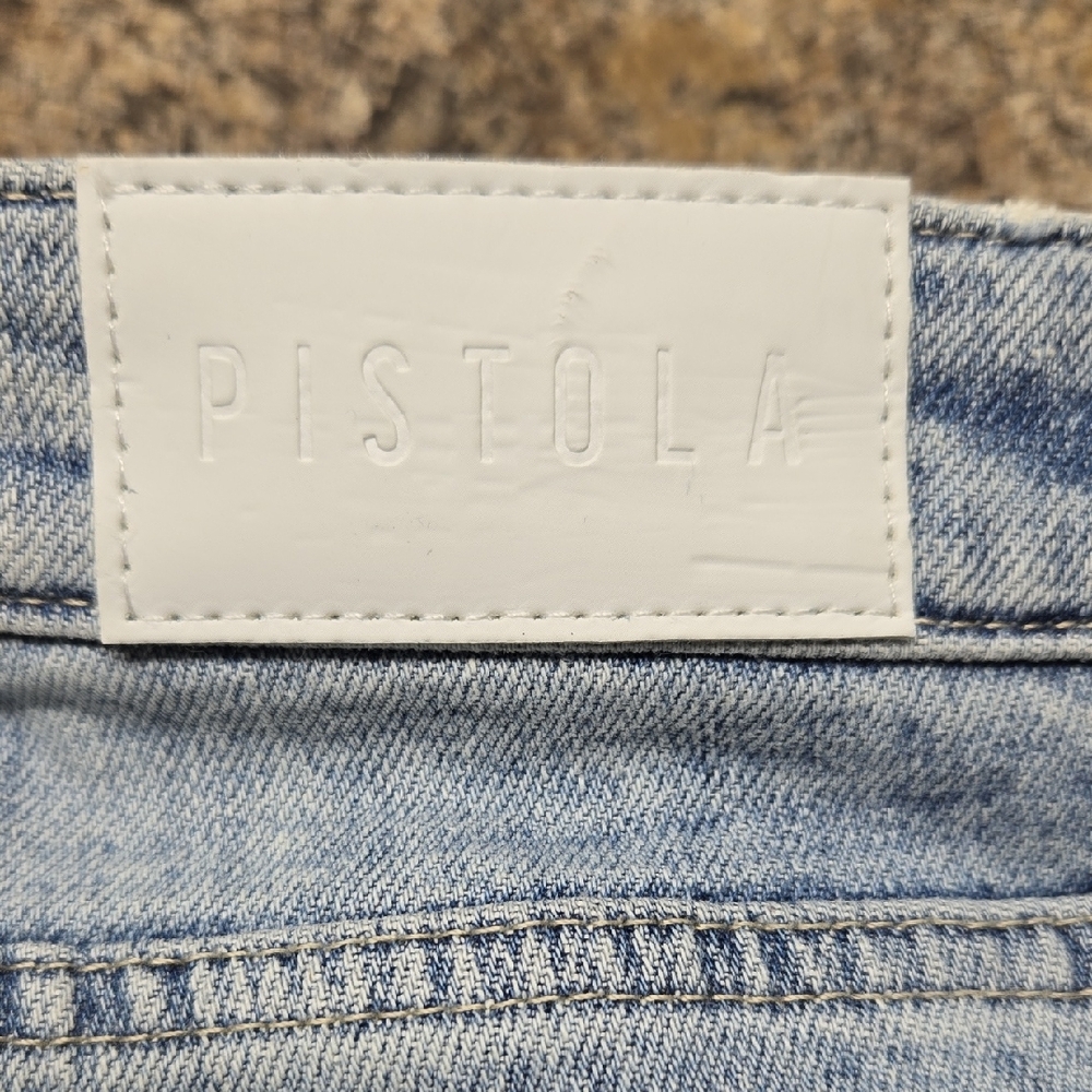 🏠 Pistola Cassie Super High Rise Blue Denim Jeans Size 31 - Picture 7 of 11